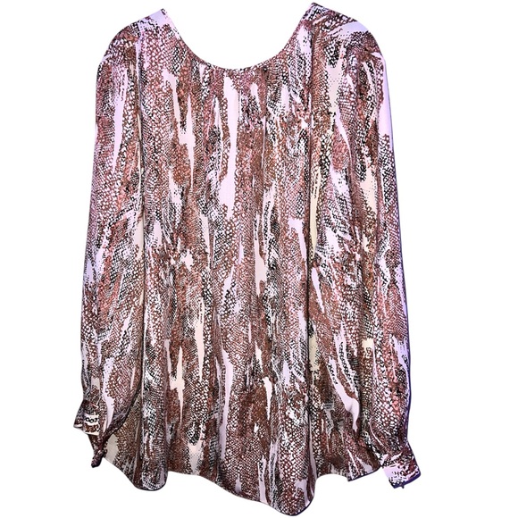 NINE WEST | NWT SNAKE PRINT BUTTON UP BLOUSE - Picture 4 of 8